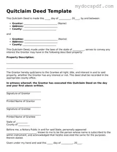 Attorney-Approved Quitclaim Deed Template