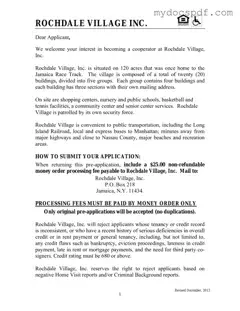 Get Rochdale village application Form in PDF