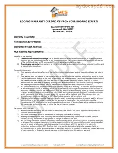 Get Roofing Warranty Certificate Form in PDF