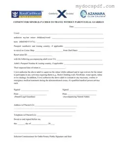 Get Royal Caribbean Parental Consent Form in PDF