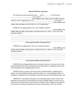 Get Shared Well Agreement Form in PDF