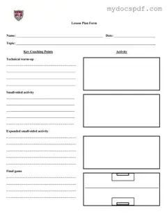 Get Soccer Training Session Plan Form in PDF