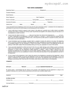Get Test Drive Form in PDF