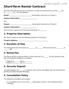 Attorney-Approved Short-Term Rental Contract Template