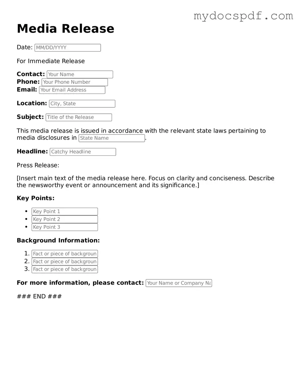 Attorney-Approved Media Release Template
