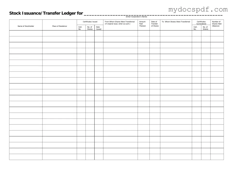 Get Stock Transfer Ledger Form in PDF