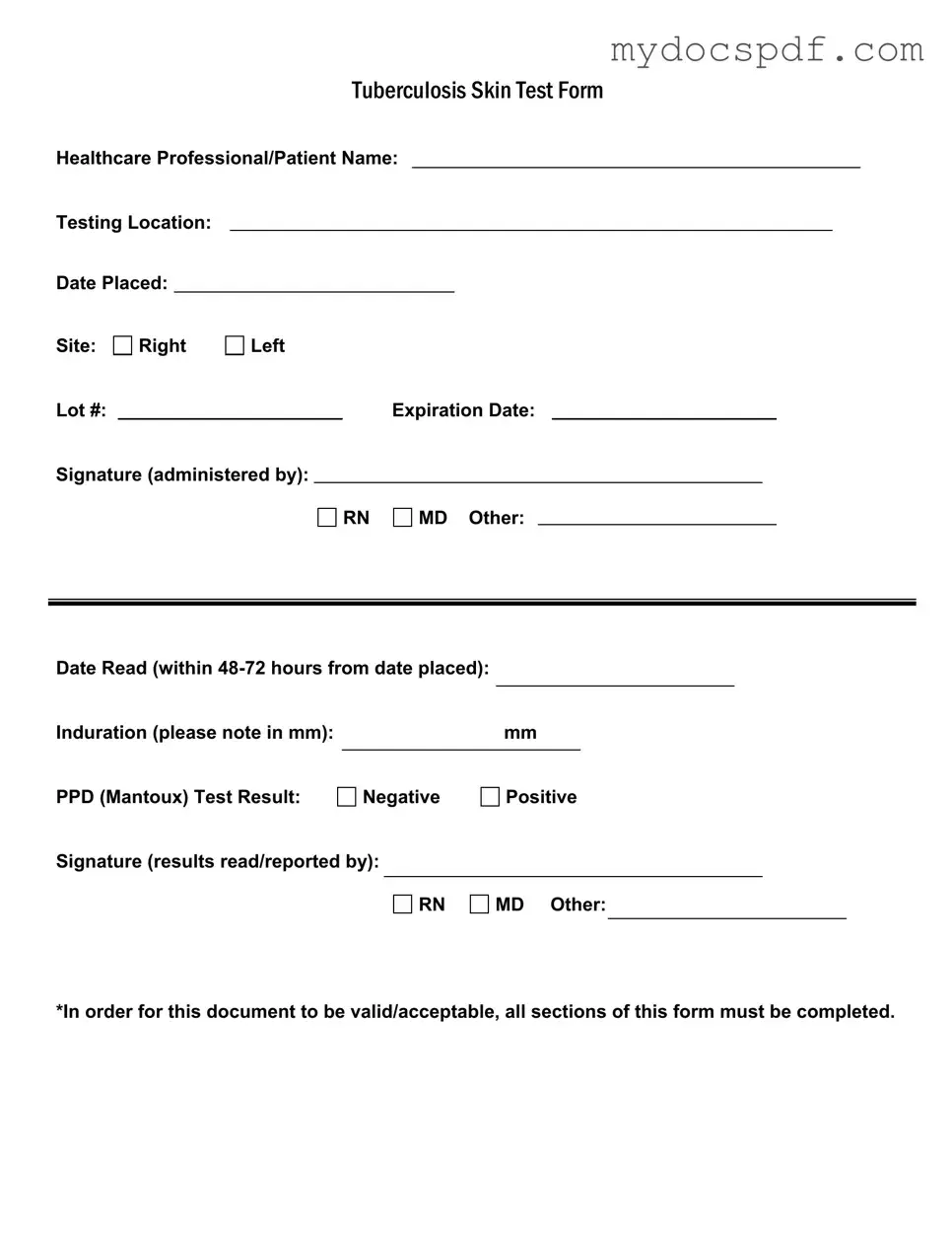 Get Tb Test Form in PDF