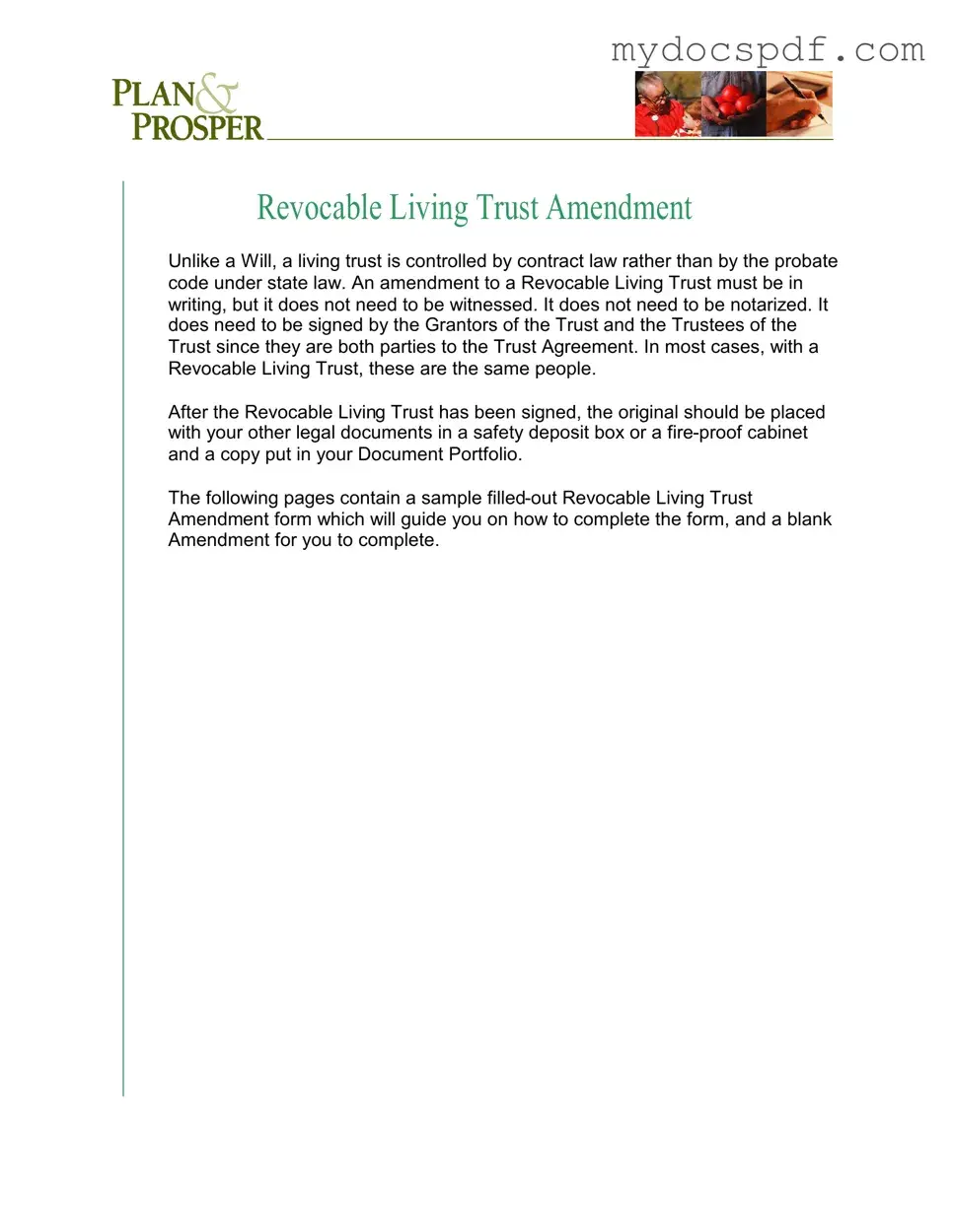 Get Trust Amendment Form in PDF